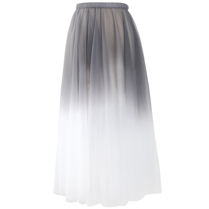 Ropa de baile clásico femenino adulto elegante falda de media longitud de gran oscilación gradiente de danza moderna práctica de rendimiento falda de gasa