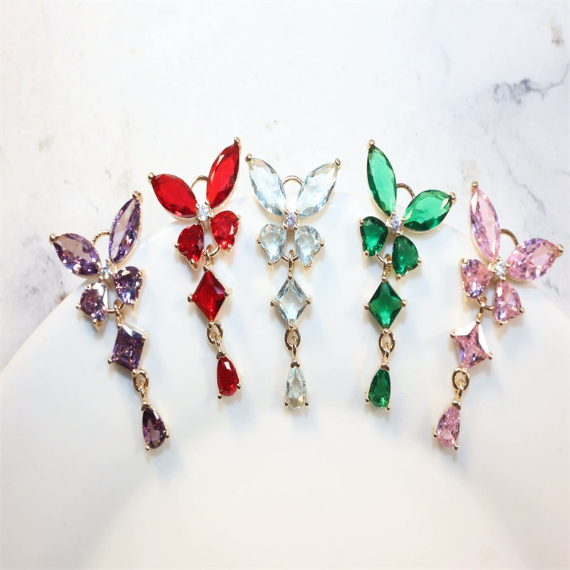 Copper zirconium, pendant, necklace and earrings handmade, Chinese hairpin, accessory, accessories, light luxury style