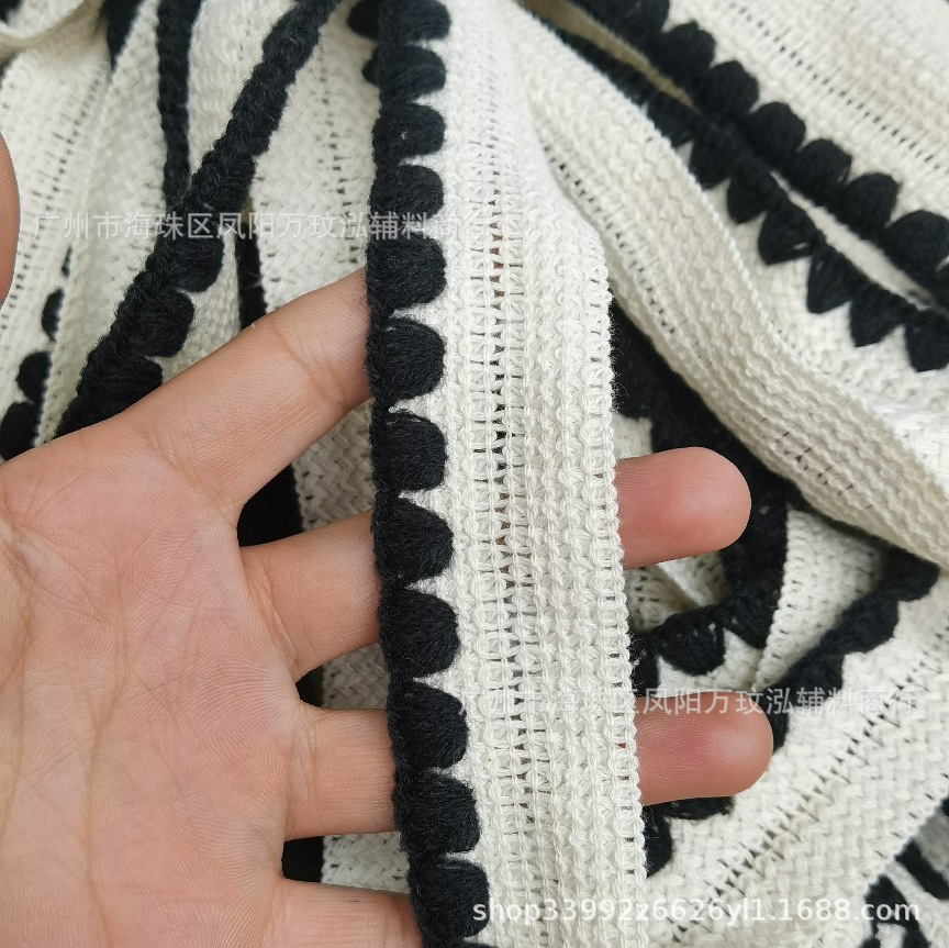 厂家直供现货爆款无弹力勾花织带包边DIY小香风服饰家居配饰辅料