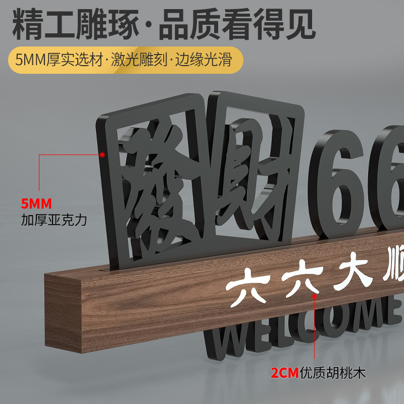 亞克力麻將棋牌室門牌號碼牌酒店房間足浴發光立體創意卡通標識牌
