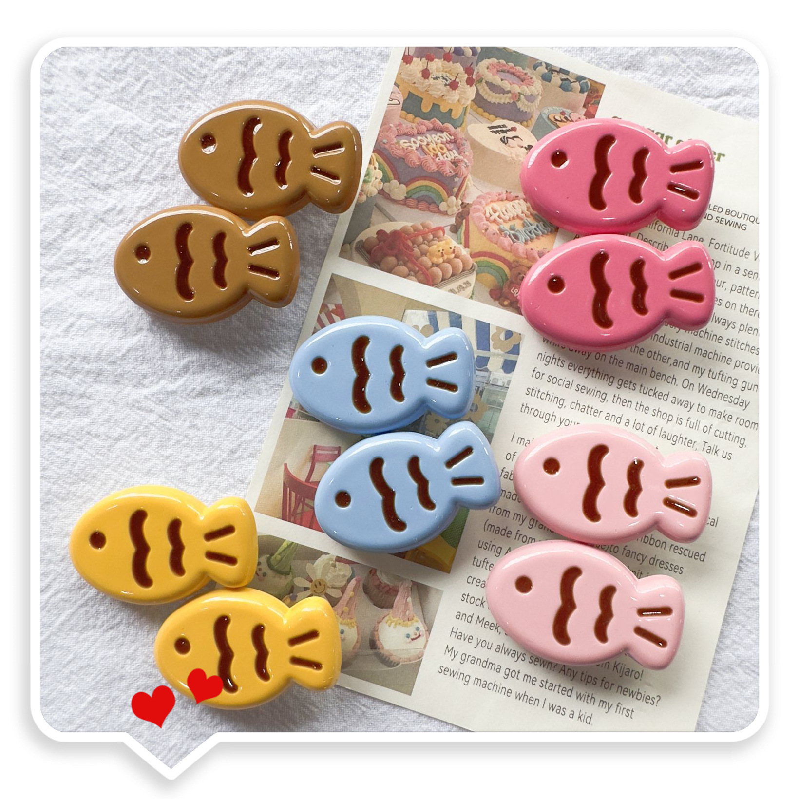 붕어빵 머리핀 [혼합모]