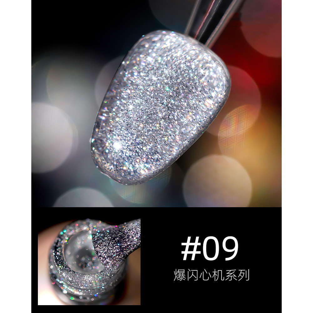18 ml blaser blanding Gel de esmalte de uñas de diamantes rotos dinámicos Gel de esmalte de uñas polvo brillante mágico terapia de luz se refiere a la tienda de uñas al por mayor