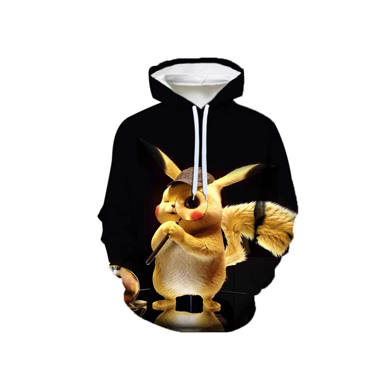 Amazon Spring and Autumn Cartoon Series Pikachu 3D Digital Print Hoodie Sweater Baseball Suit Amazon Spring and Autumn Cartoon Series Pikachu 3D Digital Print Hoodie Sweater Baseball Suit
