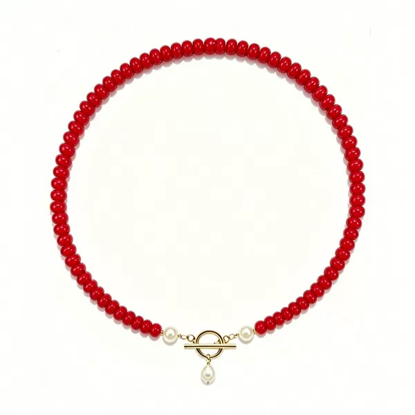 Amazon Cross-Border New Product Stainless Steel Ot Clasp Handmade Beaded Pearl Abacus Beads Niche Summer Casual Necklace