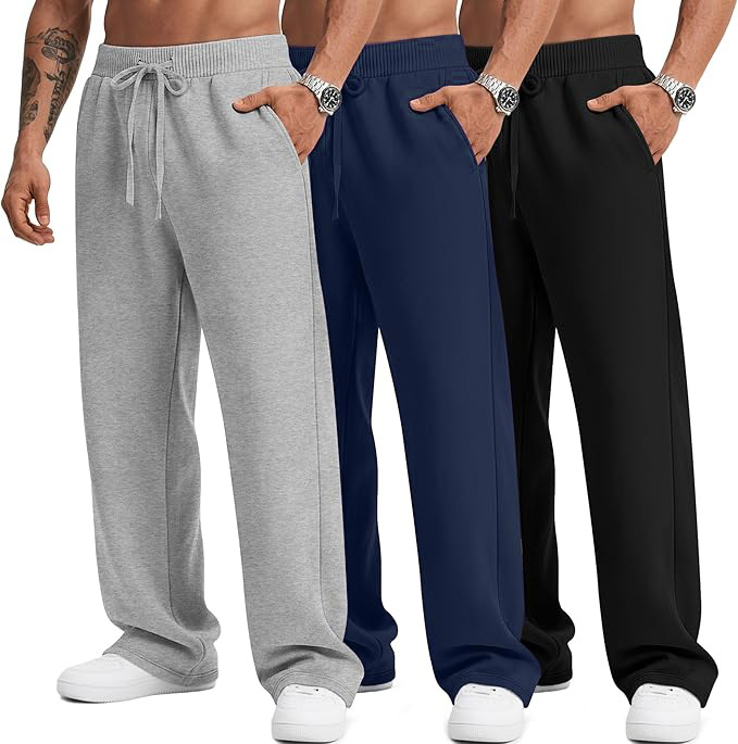 Men's Performance Joggers 3-pack Quick-dry Relaxed Fit Sweatpants_voghion.com