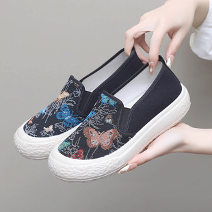 Spring and Summer New Women's White Shoes Lazy Shoes Casual All-match Korean-style Loafers Breathable Thick-soled Fashionable Fisherman Shoes