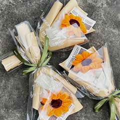 プリザーブドフラワー 手作りツイストスティック ひまわりの花束 チューリップの花 母の日 イベント ギフト お土産