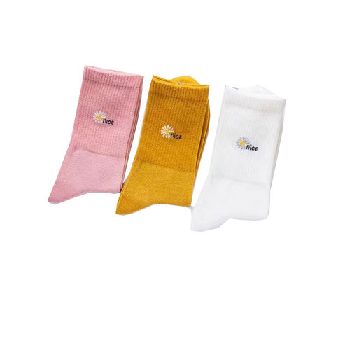 Langsha women's cotton socks autumn and winter mid-length pure cotton women's socks tall printed women's cotton socks wholesale