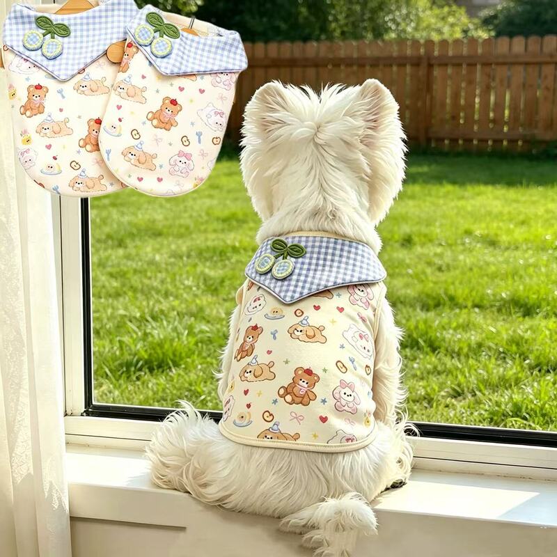Spring and Summer Thin Cartoon-Style Breathable Pet Vest for Dogs and Cats, Cute Apparel for Teddy, Bichon, and Small Dogs Spring and Summer Thin Cartoon-Style Breathable Pet Vest for Dogs and Cats, Cute Apparel for Teddy, Bichon, and Small Dogs