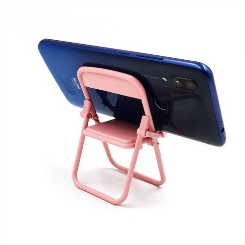 创意折叠椅子桌面手机支架  马卡龙色装饰可爱摆件便携式懒人支架