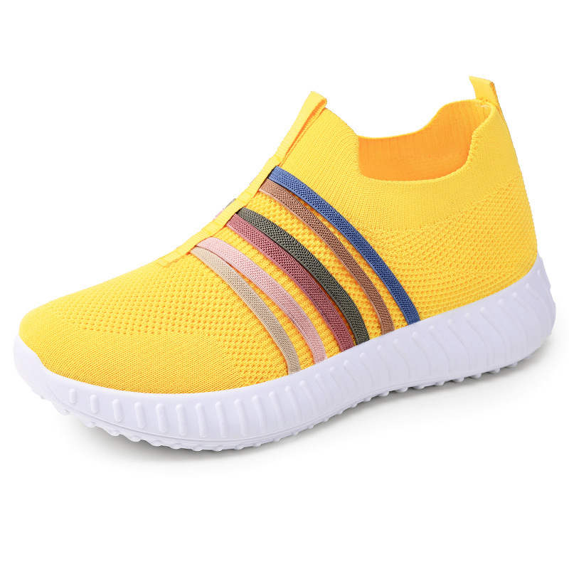 Zapatos de Mujer, Estilo Versátil de Primavera, Zapatos Sin Cordones de Talla Grande, Zapatos para Mamá, Zapatos de Malla Transpirable, Zapatos Casuales de Moda