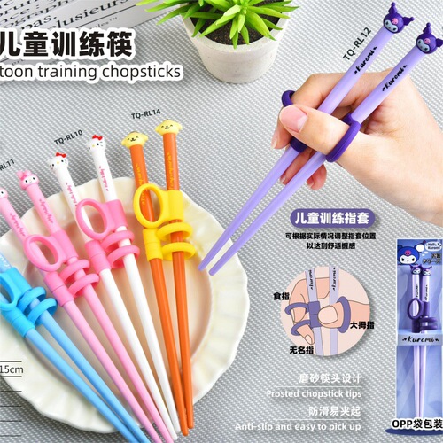 Sanrio Children's Practice Chopsticks Set with Kluromi Student Tableware Food-Grade Cute Style with Totoro