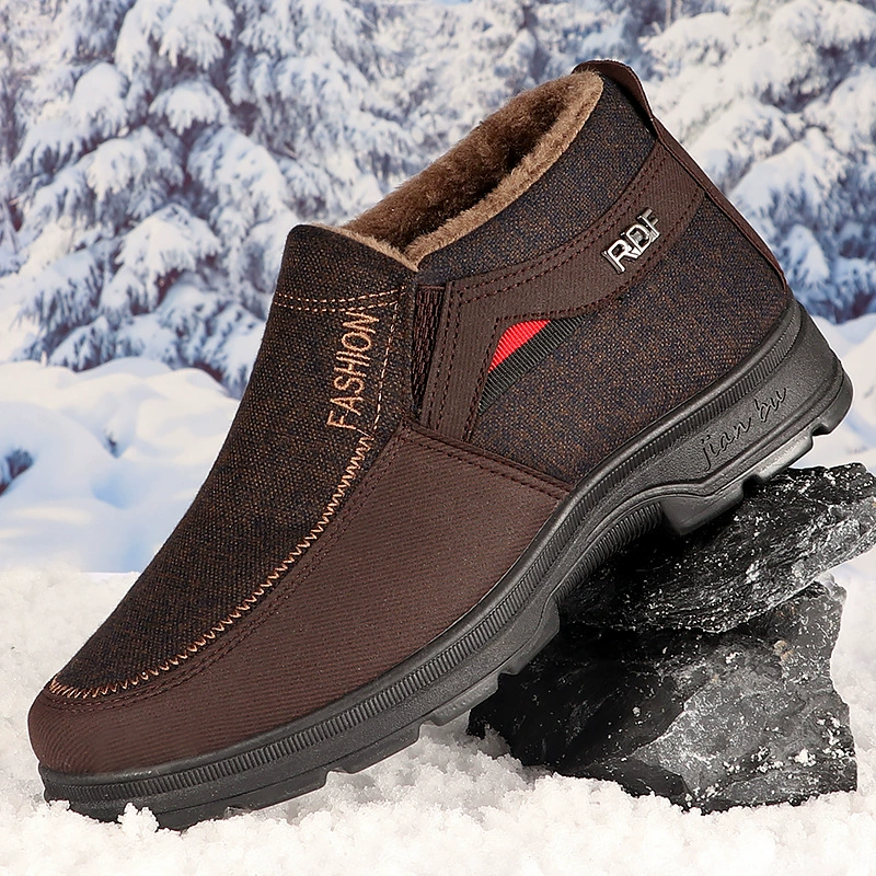 Теплые зимние обувь на slip-on, мягкая подошва, с подкладкой из флиса, нескользящая, размеры 39–44