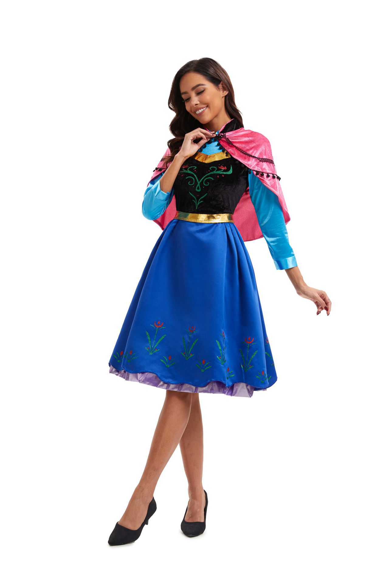 Disfraz de cosplay de Frozen, vestido de Anna, tallas S-4XL, disfraz de Halloween, traje de reina para juegos de rol y actuaciones.