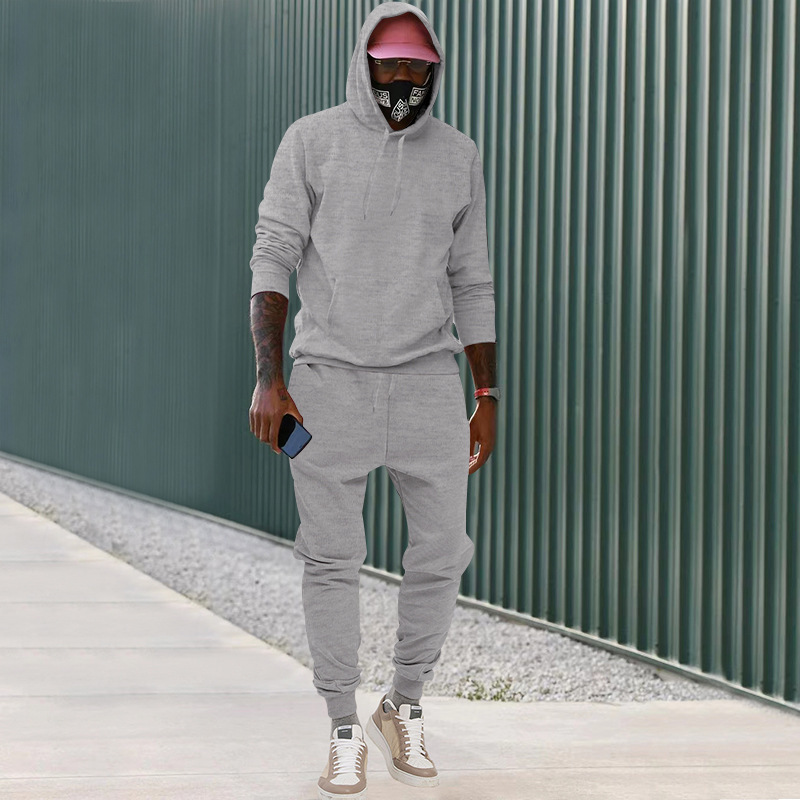2023 Kapuzen-Plüsch-Hoodie Sport- und Freizeit-Sportbekleidung Zweiteiliges Set für Herren-Sets_voghion.com