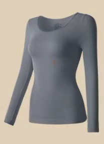 Ropa de piel embellecedora sin costuras ultrafina invisible energía térmica interior base superior manga larga temperatura constante ropa interior térmica para mujeres