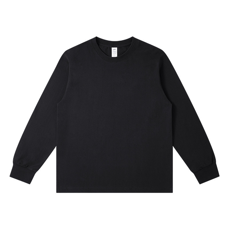 230 グラム秋と冬の新スタイル新疆コーマ綿白長袖 Tシャツメンズラウンドネックレギュラーソリッドカラーボトリングシャツ女性のトレンディなブランド|undefined