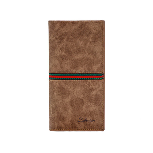 Youth trendy thin wallet long men's wallet student casual splicing soft side multi-card card wallet wallet