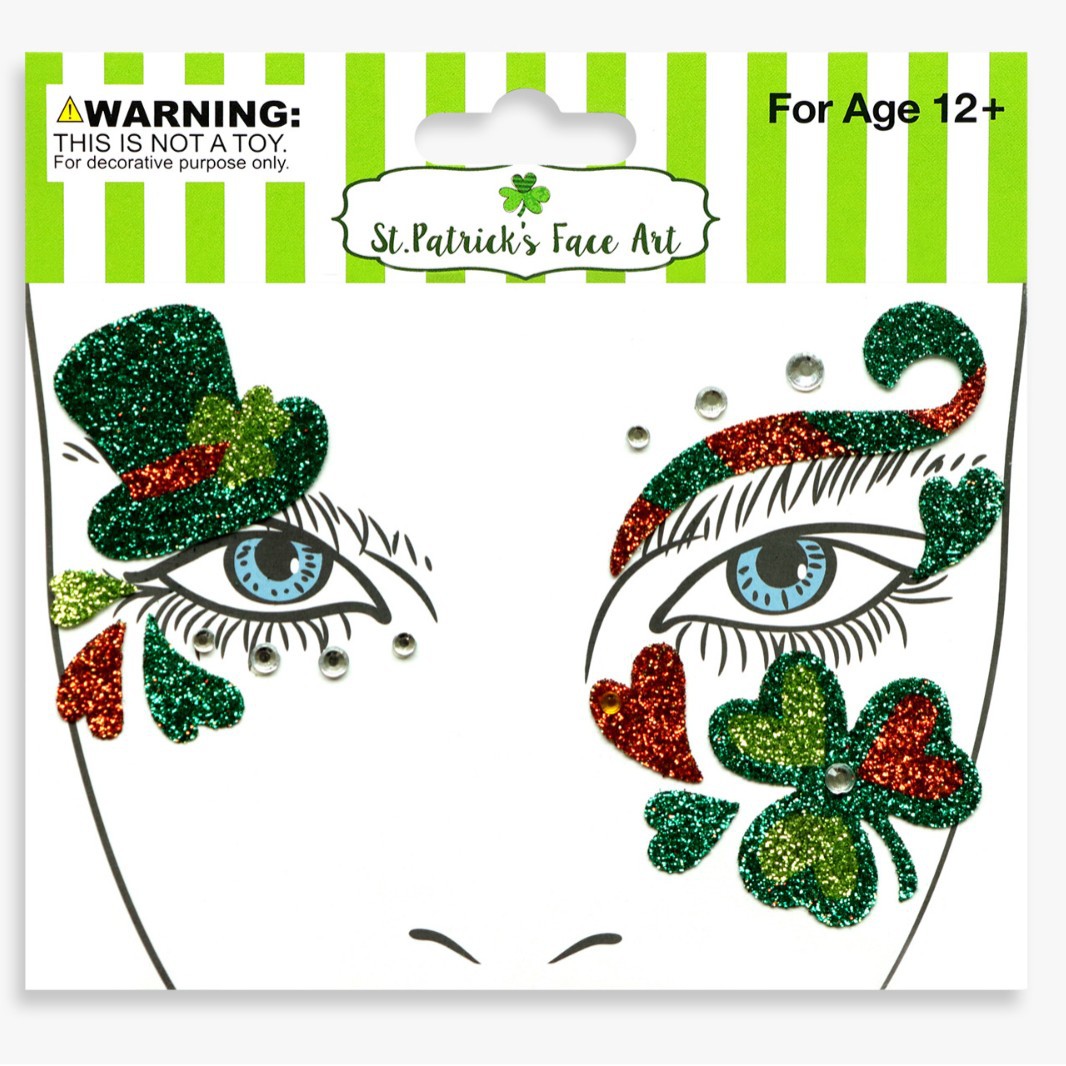 祝日のパーティーの舞台の化粧は顔を貼って化粧のシールを貼ります。