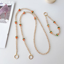 夏日柿柿如意夜光琉璃手机链挂脖斜挎链钥匙扣挂件包包链防摔防丢