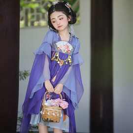 古风超仙女童汉服夏款2025新款秋季国风公主裙儿童秋装薄款连衣裙
