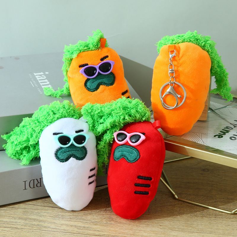 Amuzant non-mainstream din desene animate morcov plus ochelari pandantiv morcov păpușă pandantiv student școală ghiozdan accesorii pentru bagaje