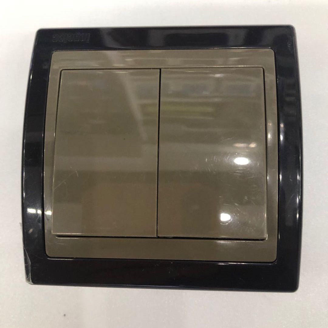 双色墙壁开关欧标开关欧式开关ingelec单双开一二三四联