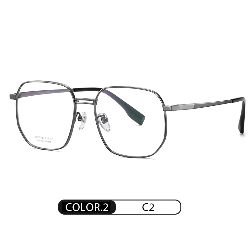 Nuevo marco de los vidrios de titanio puro de los hombres YJ2027 moda gafas de miopía marco de las mujeres chapado IP ultra-ligero gafas de titanio puro marco