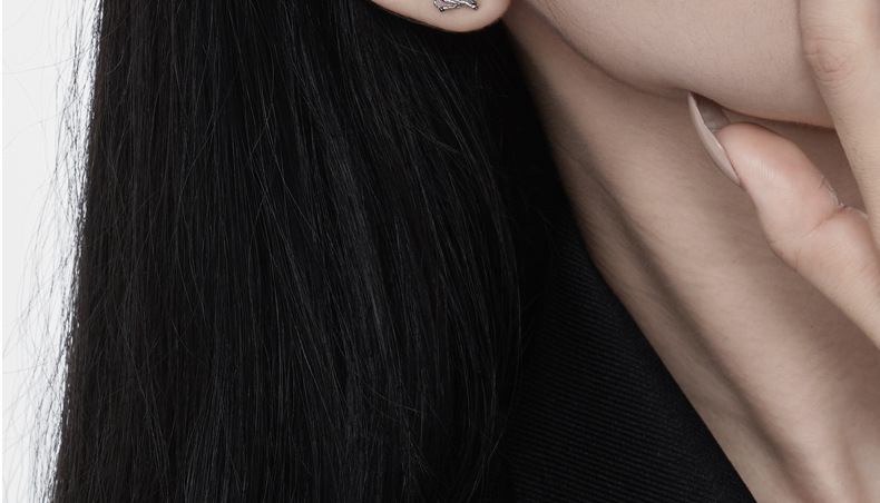 Fashion Heart Shape Sterling Silver Epoxy Ear Studs 1 Pair