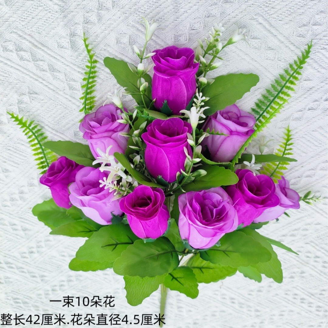 Rosa Artificial de Diamante de 10 Tallos, Dos Colores, para Decoración de Salón, Estilo Ins