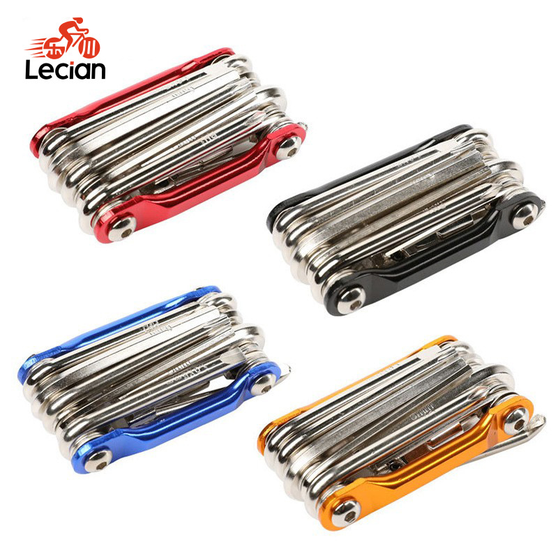 Colorful Multifunctional Metal Combination Tool Mountain Bike Repair Tool with Chain Cutter Repair Kit