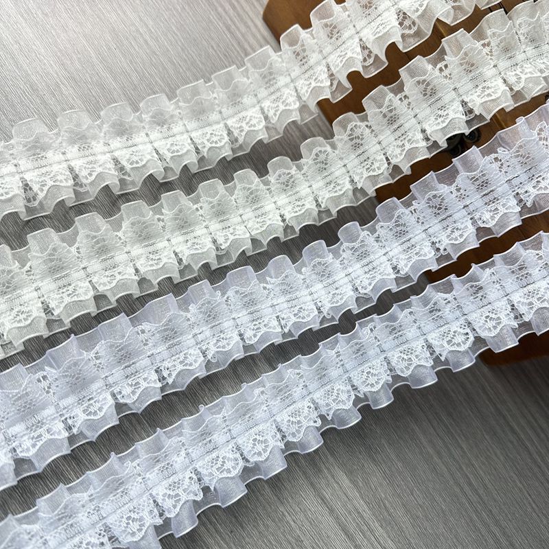 Pleated lace lace double pleated clothing decorative accessories material packaging decorative lace symmetrical concubine