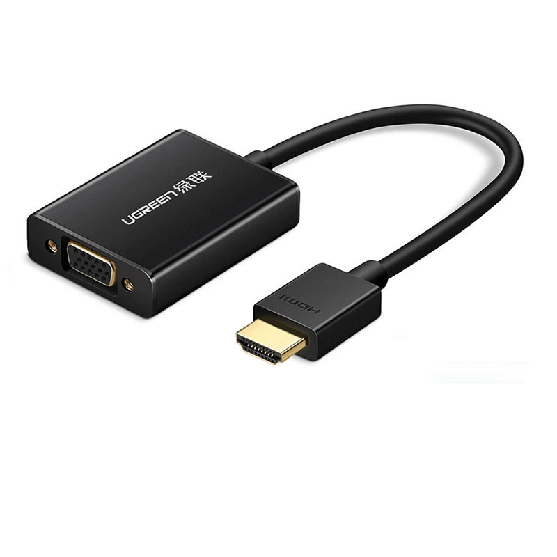 Переходник-конвертер HDMI на VGA с аудио и видео, для компьютера/TV-бокса, подключение проектора/дисплея