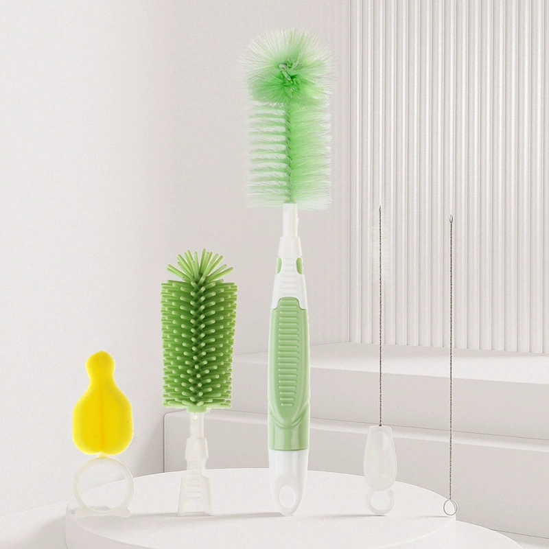 Щетка для бутылочек, детская щетка для чистки бутылочек, набор для чистки, аксессуары, детская соломенная щетка, силиконовая щетка для чистки соски, щетка для чистки