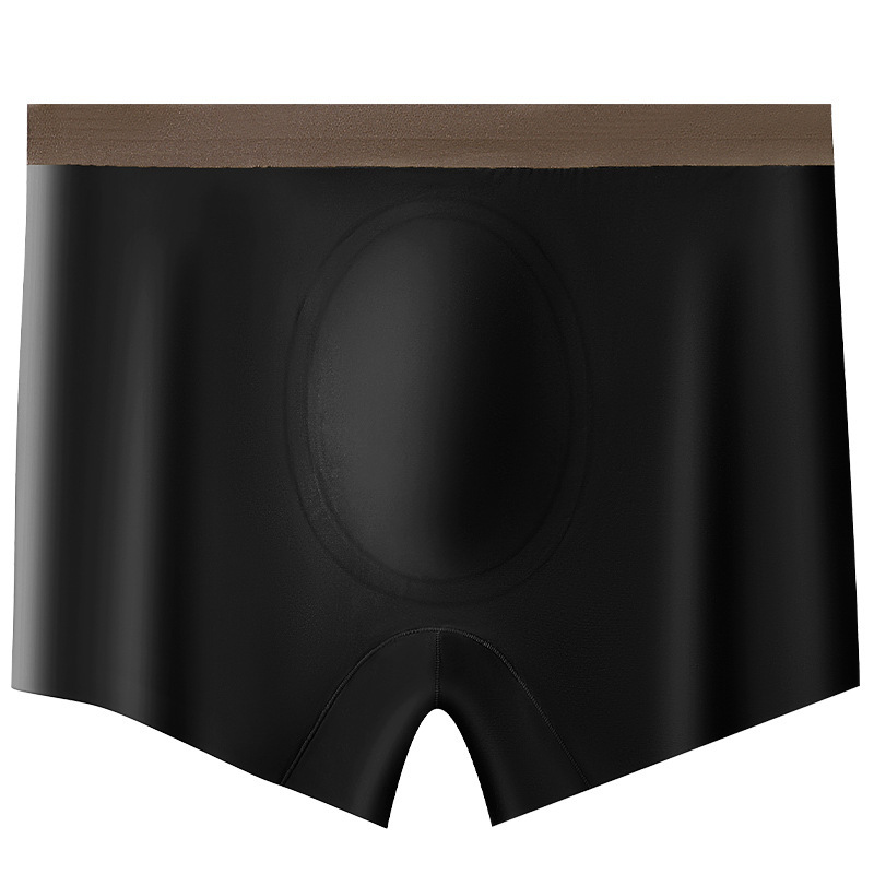 0A Bóxer de entrepierna de cápsula espacial antibacteriana Ácido hialurónico Ropa interior de talla grande sin costuras para hombre Ropa interior fina de seda de hielo de verano