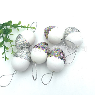 Sprinkling Powder Plastic Eggs Eggs Easter Eggs Decorative Supplies Factory Wholesale Gashapon Decorated Small Eggs