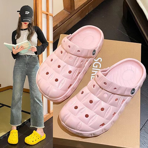 Summer DIY Crocs for women, thick-soled non-slip and odor-resistant shoes for women to wear outside, detachable sandals wholesale