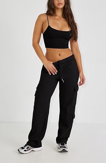 Women's Clothing New Multi Pocket Y2K Overalls Casual Loose Sports Fitness Wide Leg Pants_voghion.com