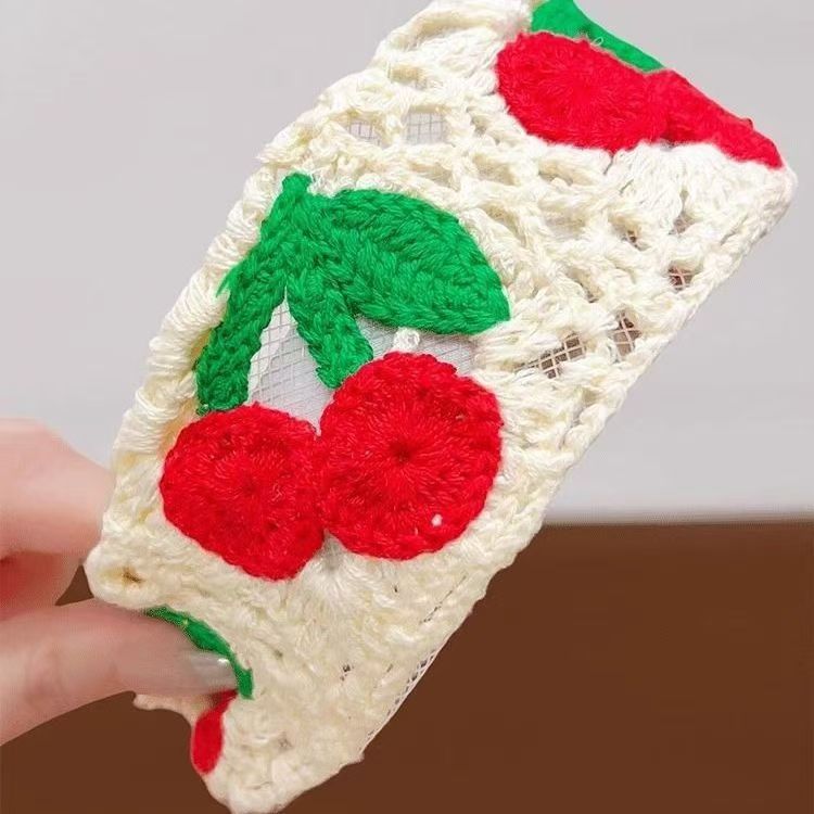 레드 체리 니트 머리띠