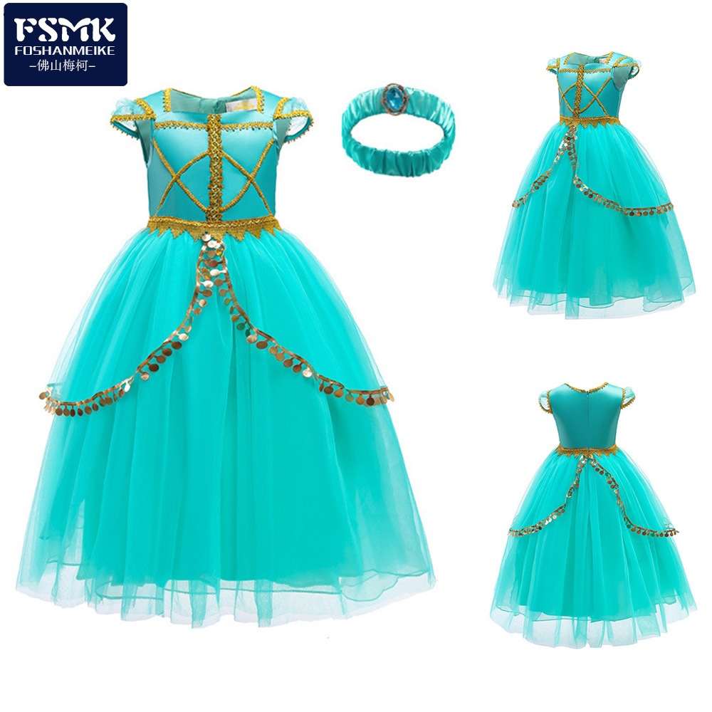Europa y América de Halloween vestido de los niños Aladdin lámpara mágica Jasmine princesa vestido Cosplay vestido de los niños