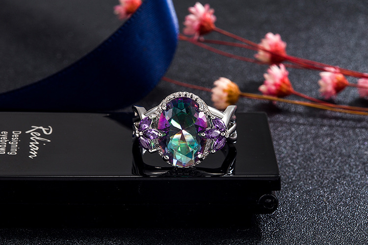 Fashion Horse Eye Copper Rings Plating Zircon Copper Rings