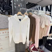 Осенний кардиган с капюшоном, коротка́я кофта на молнии, куртка