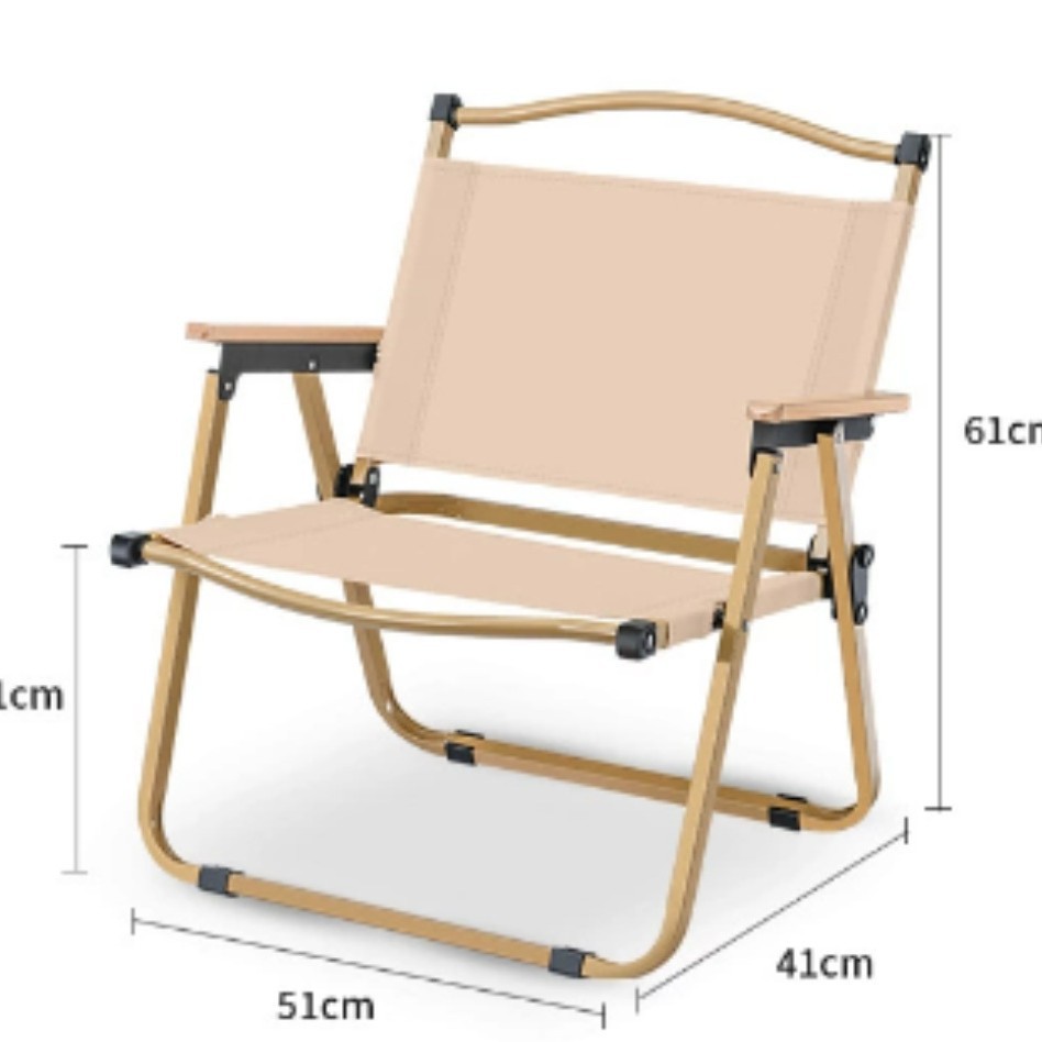 중형 강화 사각 튜브 [카키색] 나무 팔걸이