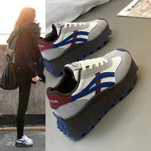 港风网红学生潮鞋女新款厚底增高时尚百搭复古运动休闲老爹鞋H861