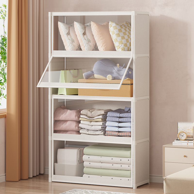Simple Dust-Proof Wardrobe Home Rental Storage Cabinet Multi-Layer Bedroom Assembly Rental Storage Wardrobe