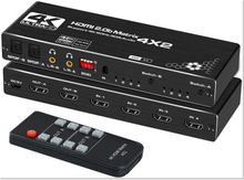 HDMI2.0矩陣四進二出 4X2帶雙音頻分離4K 60HZ EDID