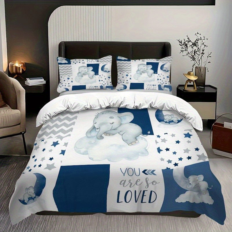 Textil doméstico transfronterizo molienda impresión digital elefante primer plano quilt kit fuente fábrica llevar a cabo tem / JIT