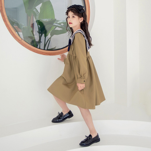 Girls' Dresses 2024 Spring New Style Internet Celebrity Fashionable Children's Wear Skirts for Big Children Spring and Autumn Girls Princess Dresses