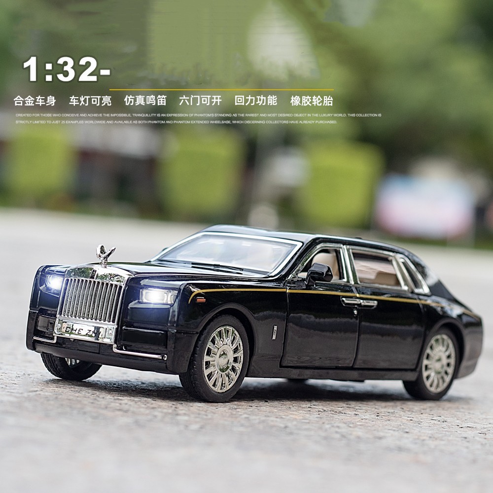 車致盒裝1:32仿真勞斯幻影合金汽車模型兒童男孩聲光玩具擺件批發