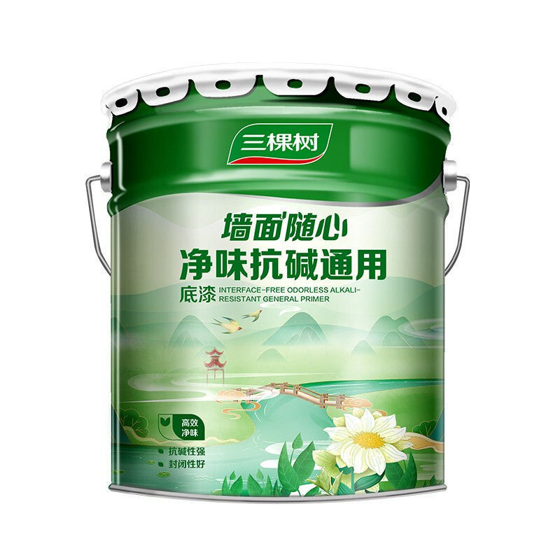 Three Trees, Clean Flavor, Alkali Resistant Primer, Interior Wall Latex Paint, Interior Wall Paint, 